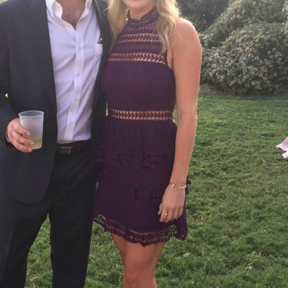 Deep purple eyelet dress with ruffles